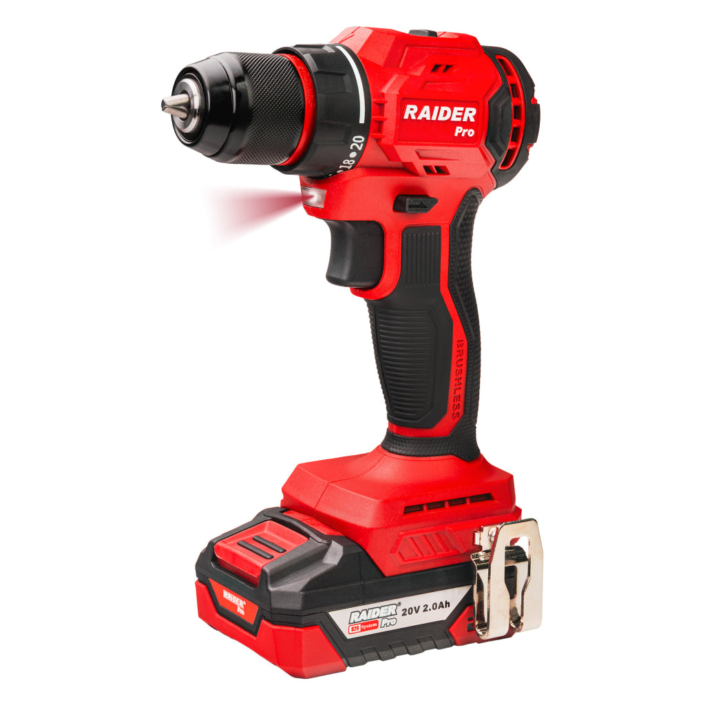 Комплект бормашина и винтоверт 50 nm, гайковерт 1/2 320 nm, ъглошлайф 125 мм с батерия 2 x 2ah RAIDER PRO