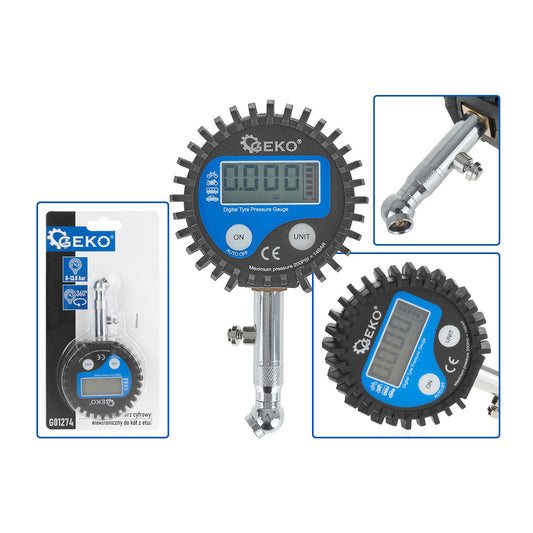 Манометър с цифров дисплей за проверка на налягане в гумите GEKO