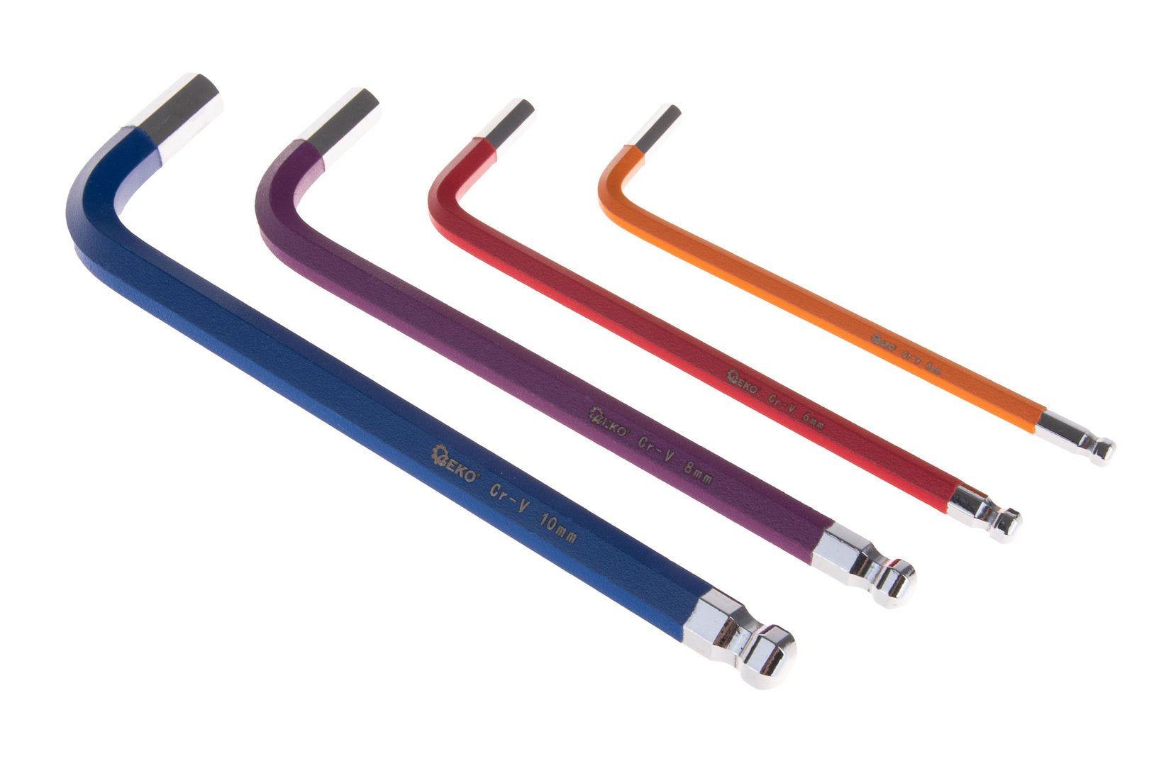 Комплект 9 ключове имбус тип L, цветни с опора GEKO