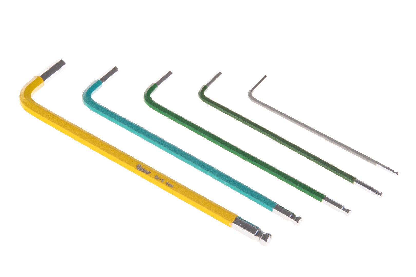 Комплект 9 ключове имбус тип L, цветни с опора GEKO