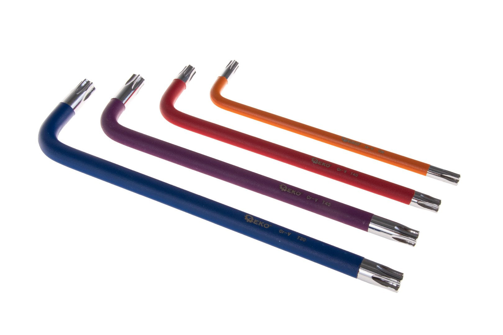 Комплект 9 ключа торкс, тип L, цветни, Т10-Т50 GEKO