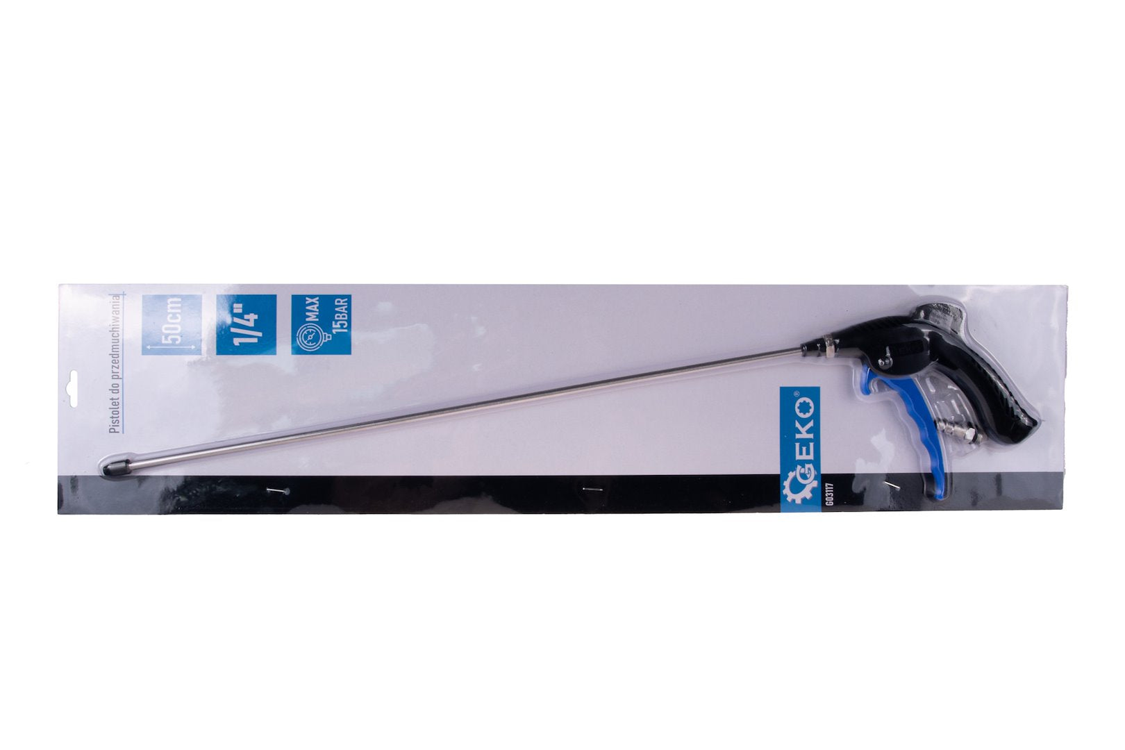 Пистолет за сгъстен въздух с дюза 50 см и 1/4" бързо съединение - GEKO