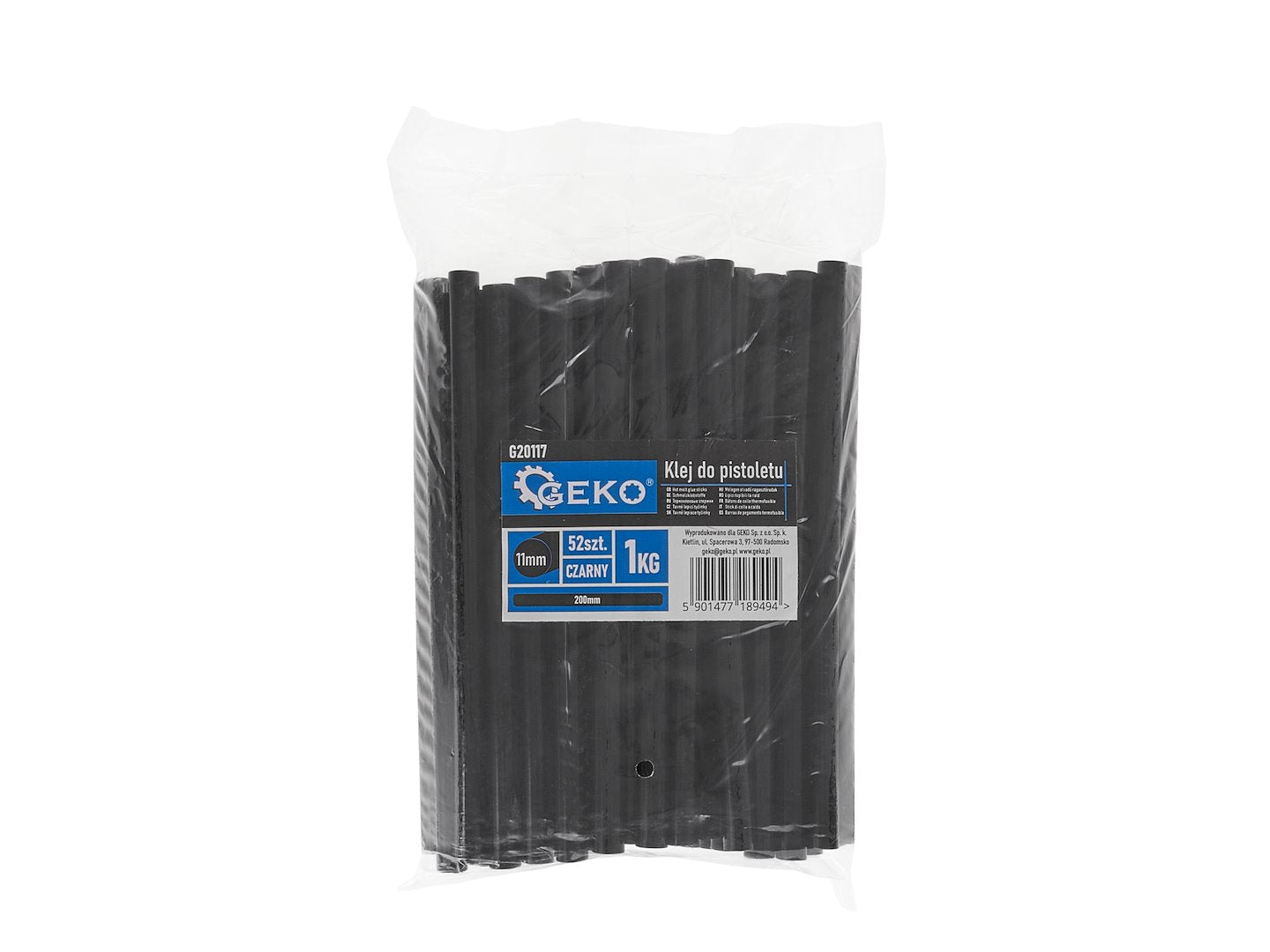 Комплект 52 черни силиконови пръчки, 11x200 мм GEKO