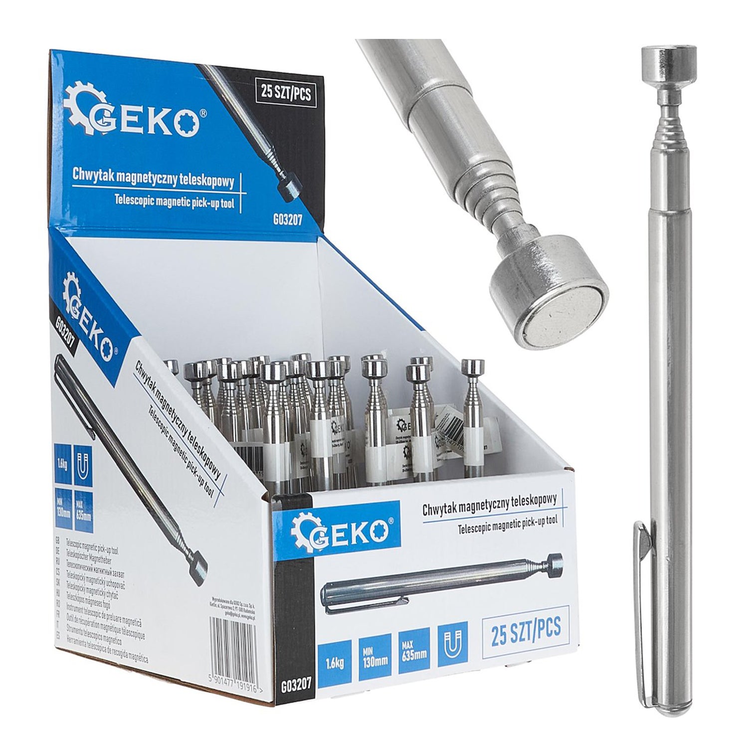 Магнитно телескопично устройство за извличане на части 130-635 мм - GEKO