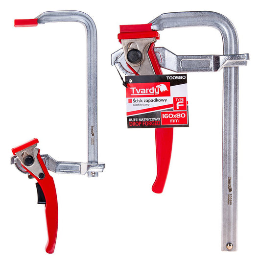 Скоба менгеме за дърводелство с тресчотка 160x80 мм