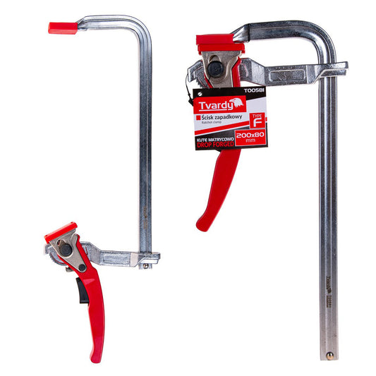 Скоба менгеме за дърводелство с тресчотка 200x80 мм