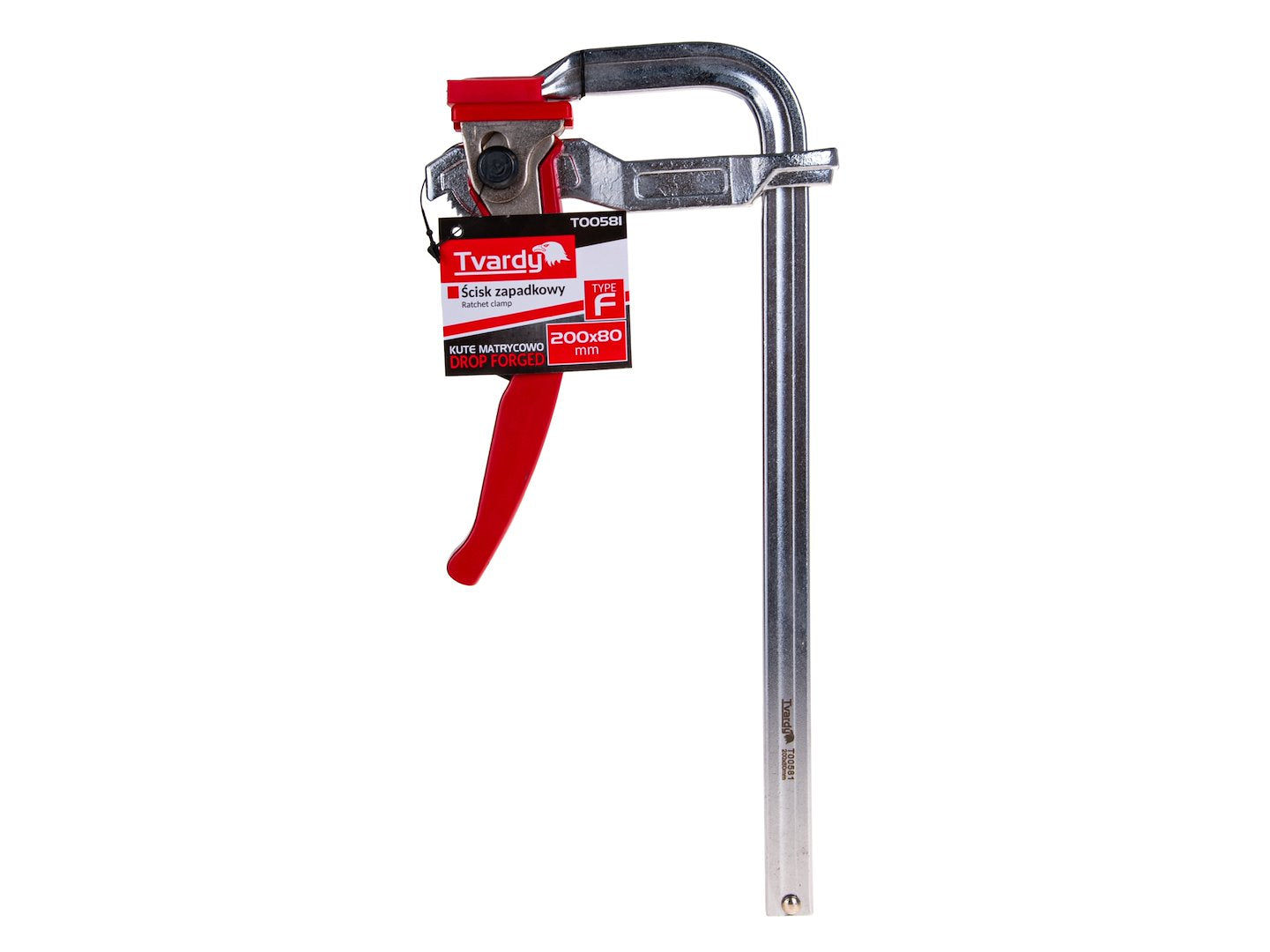 Скоба менгеме за дърводелство с тресчотка 200x80 мм