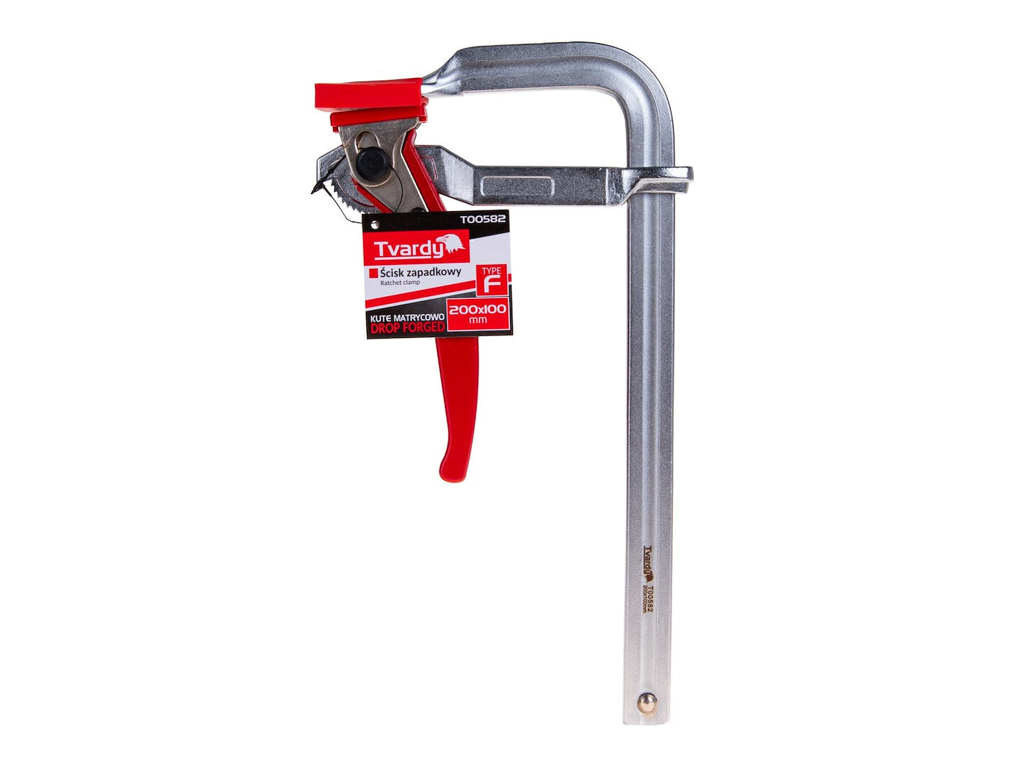 Скоба менгеме за дърводелство с тресчотка 200x100 мм