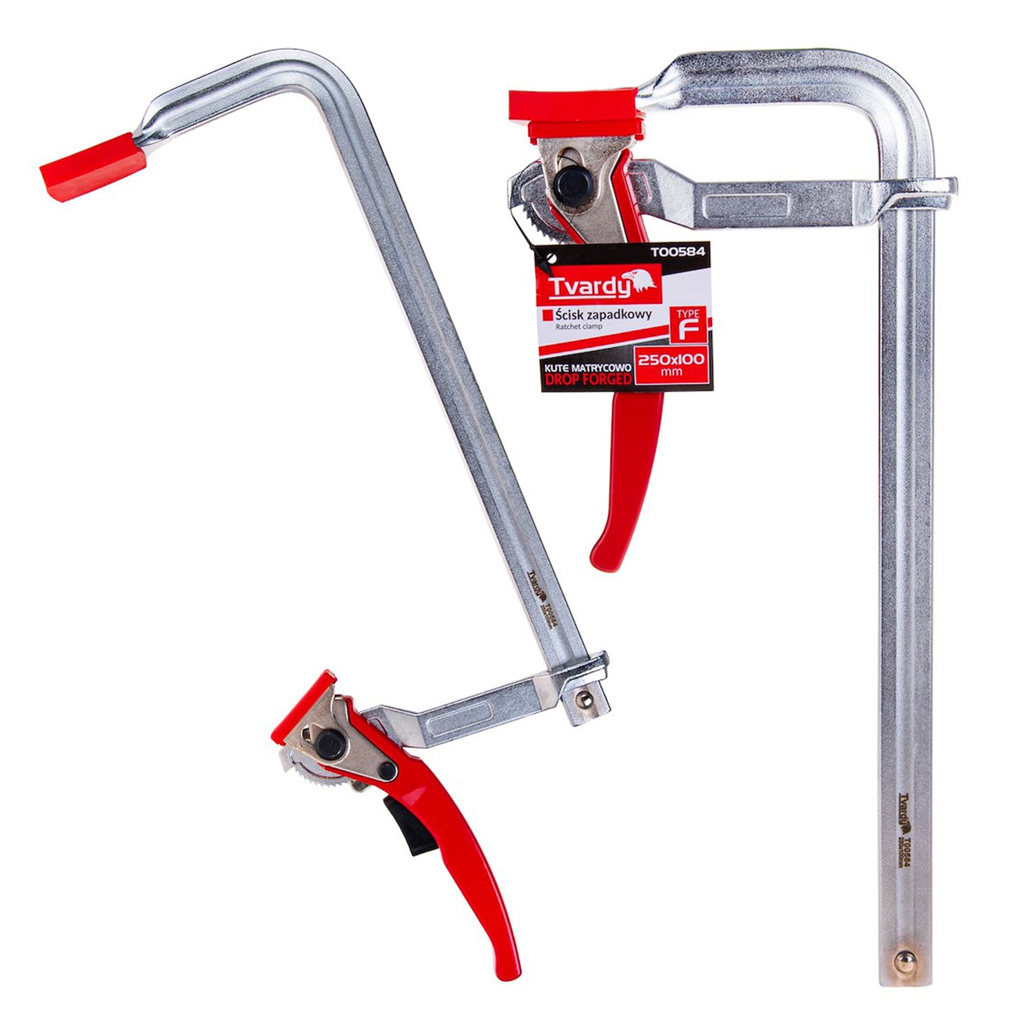 Скоба менгеме за дърводелство с тресчотка 250x100 мм