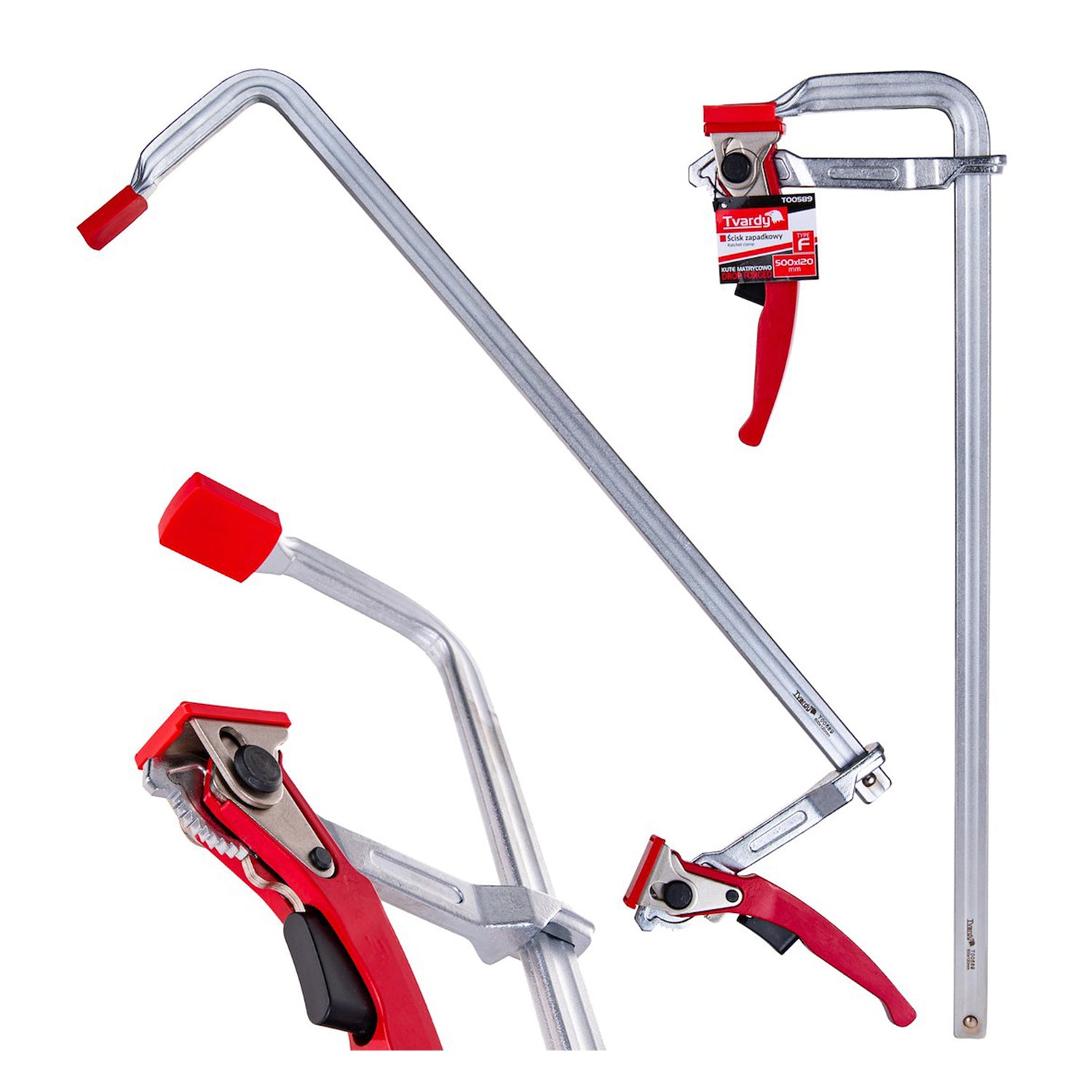 Скоба менгеме за дърводелство с тресчотка 500x120 мм