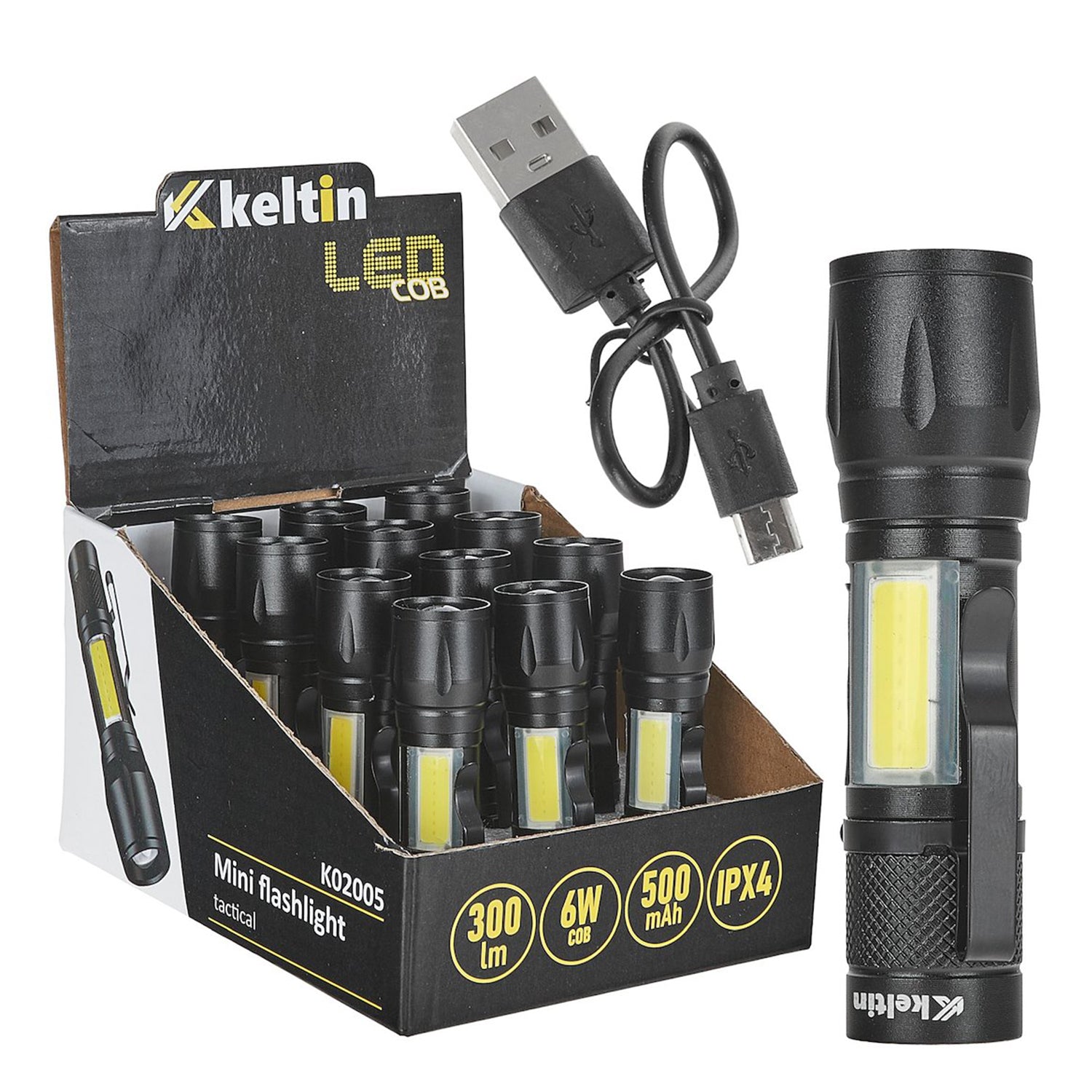 Мини джобно фенерче LED COB 10W 500mAh, 500 lm