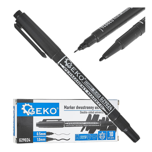 Черен универсален перманентен маркер с 2 глави