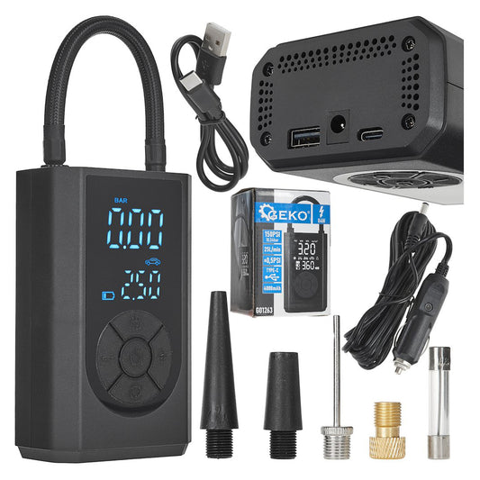 Мини преносим компресор с акумулатор 4000mAh 84W с аксесоари GEKO