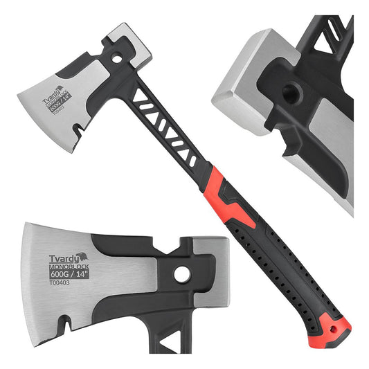 Мултифункционална антишокова моноблокова брадва-чук за строителство и градинарство - TVARDY