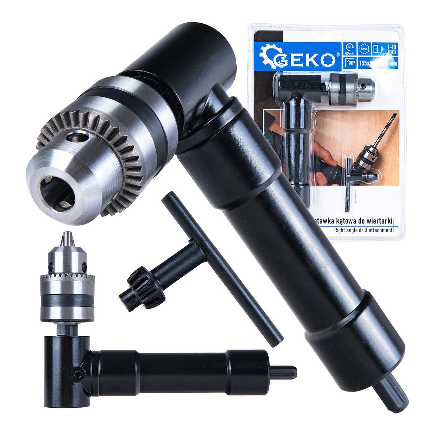 Ъглов адаптер за бормашини и винтоверти 1-10 мм GEKO