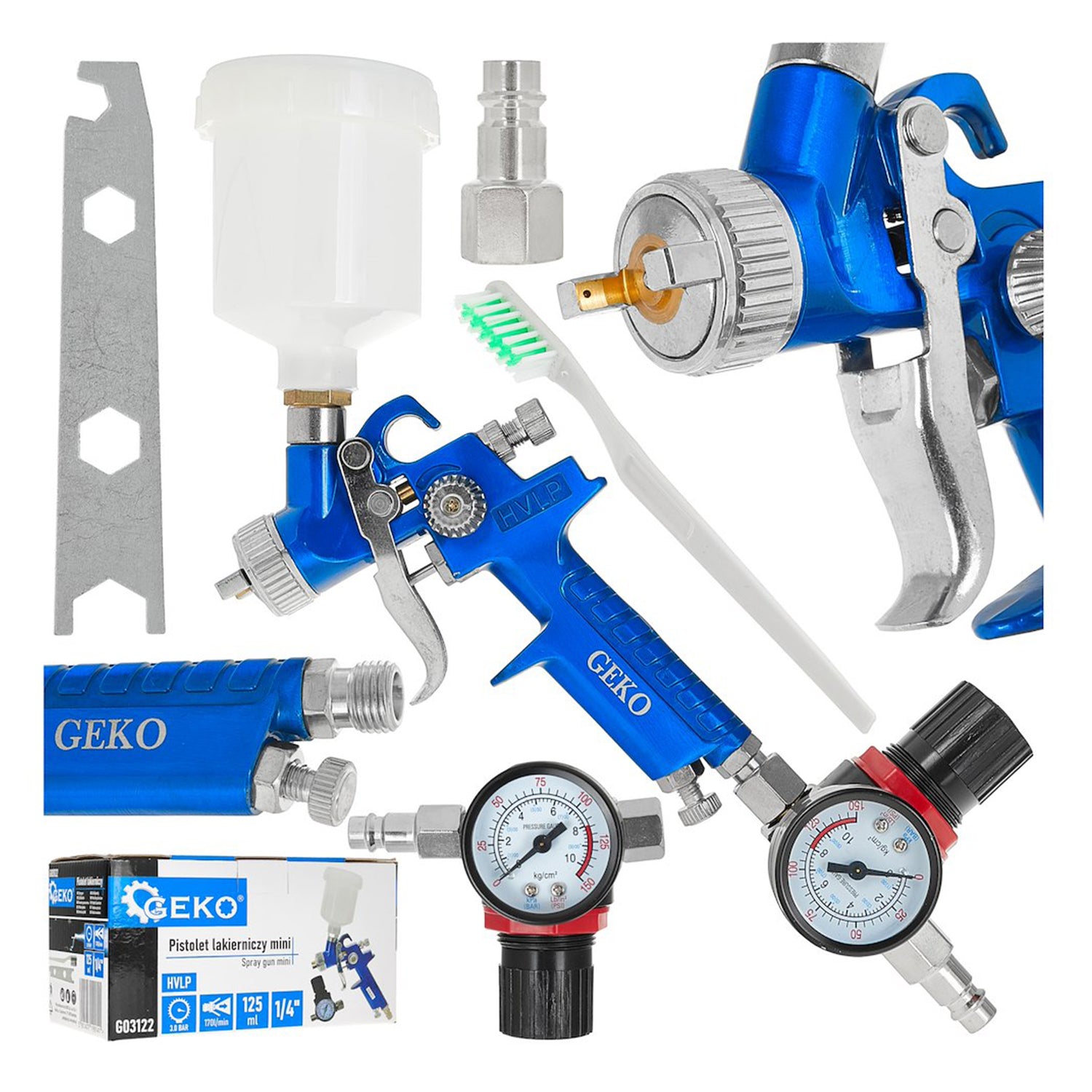 Бояджийски пистолет HVLP 125 мл 0,8 мм с регулатор на налягането