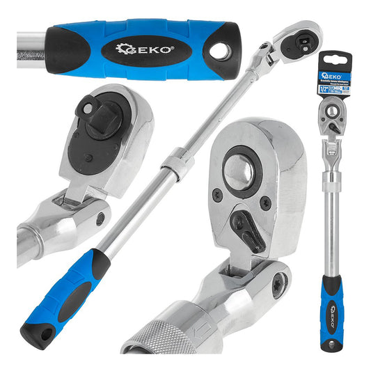 Тресчотка 1/2 с регулируема телескопична дръжка 370-510 мм и шарнирна глава 72 т CRV