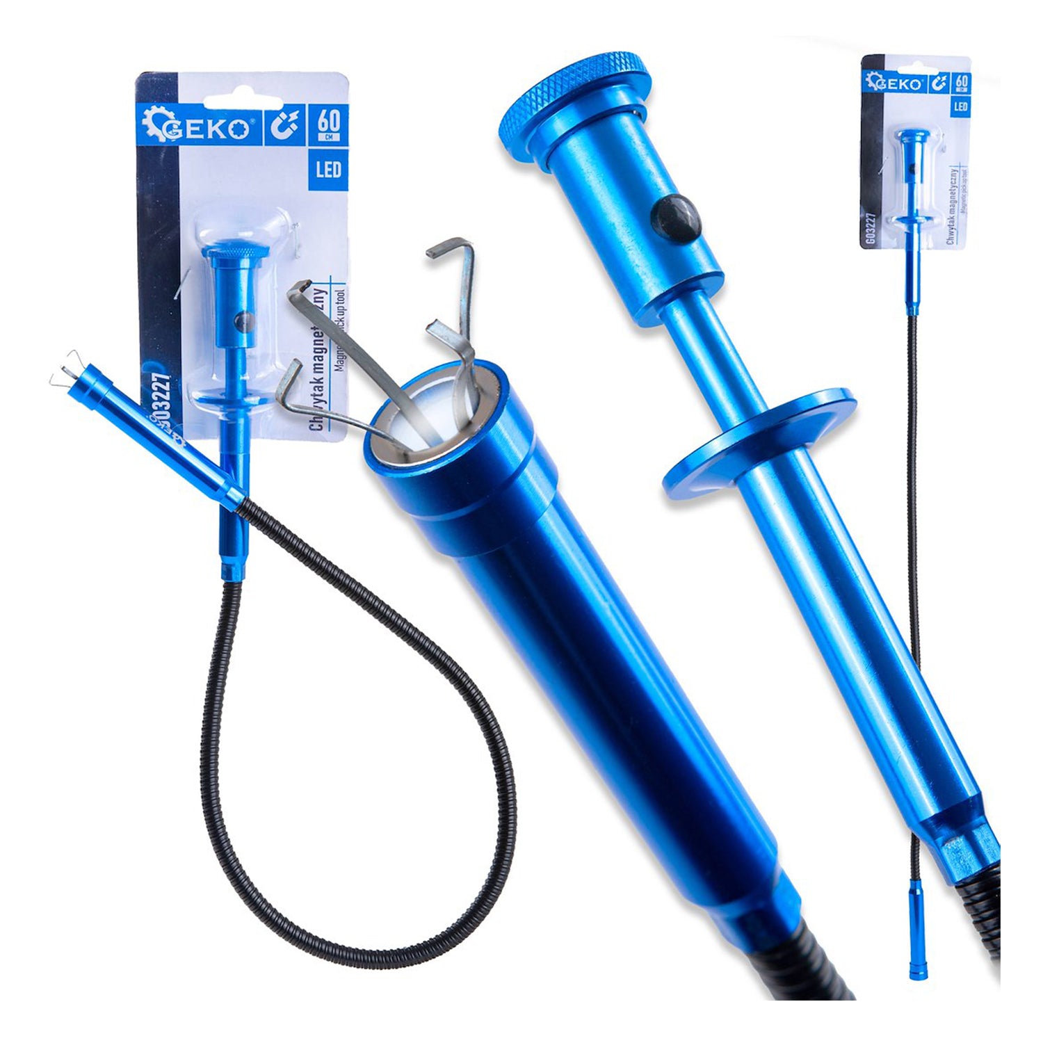Гъвкаво устройство за възстановяване на части с магнит, клещи и LED 60 см
