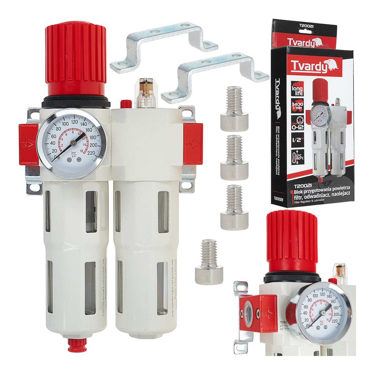 Разделител на вода и масло с регулатор на напрежение 1/2 TVARDY