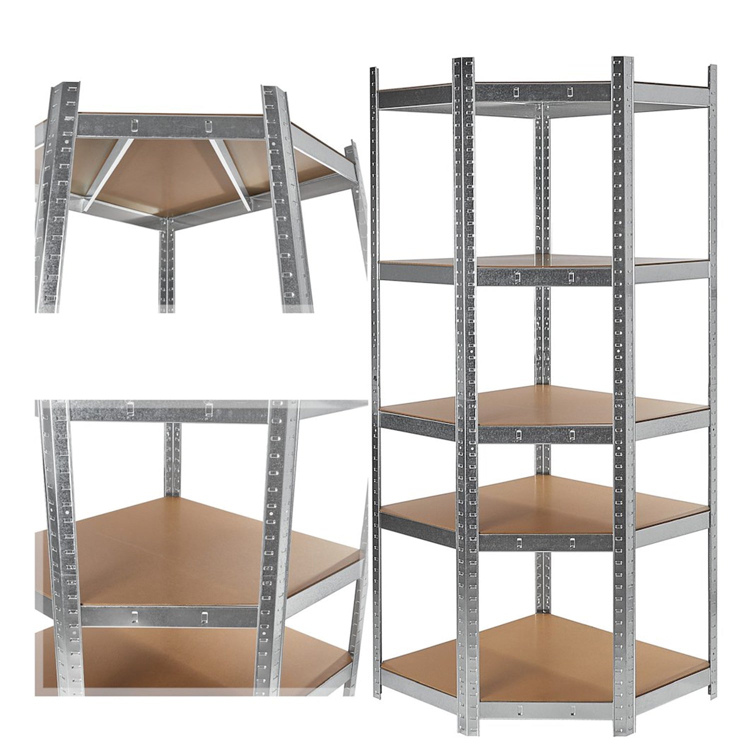 Ъглов рафт за съхранение 80х40х70 см 175 кг