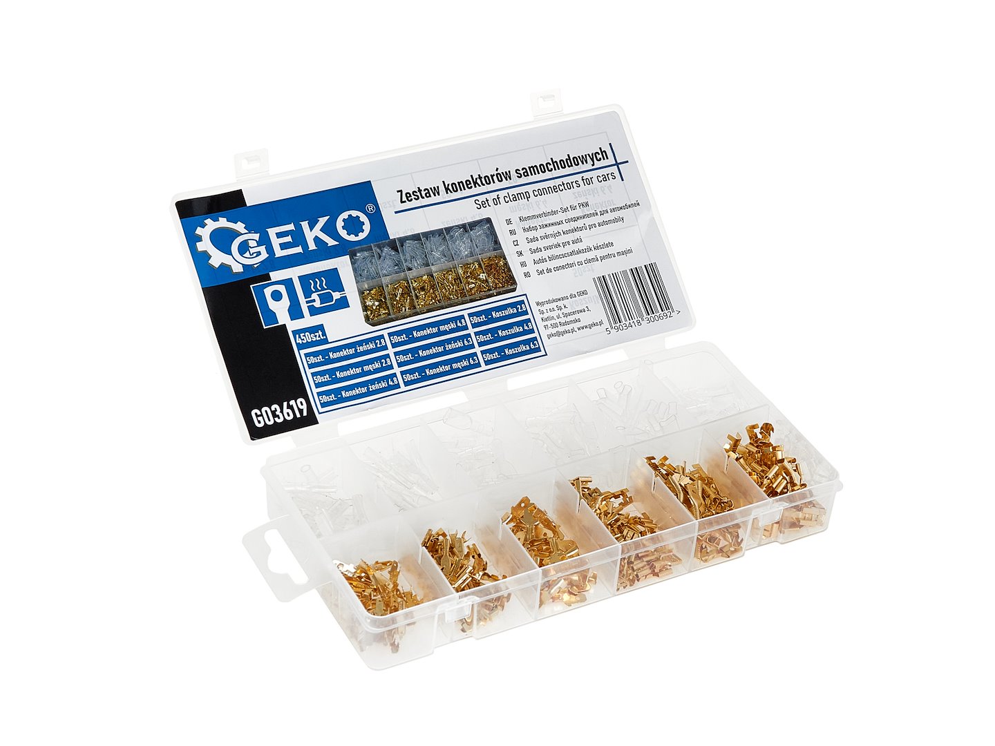 Комплект автомобилни съединители 450 бр. 2.8-6.3 мм GEKO