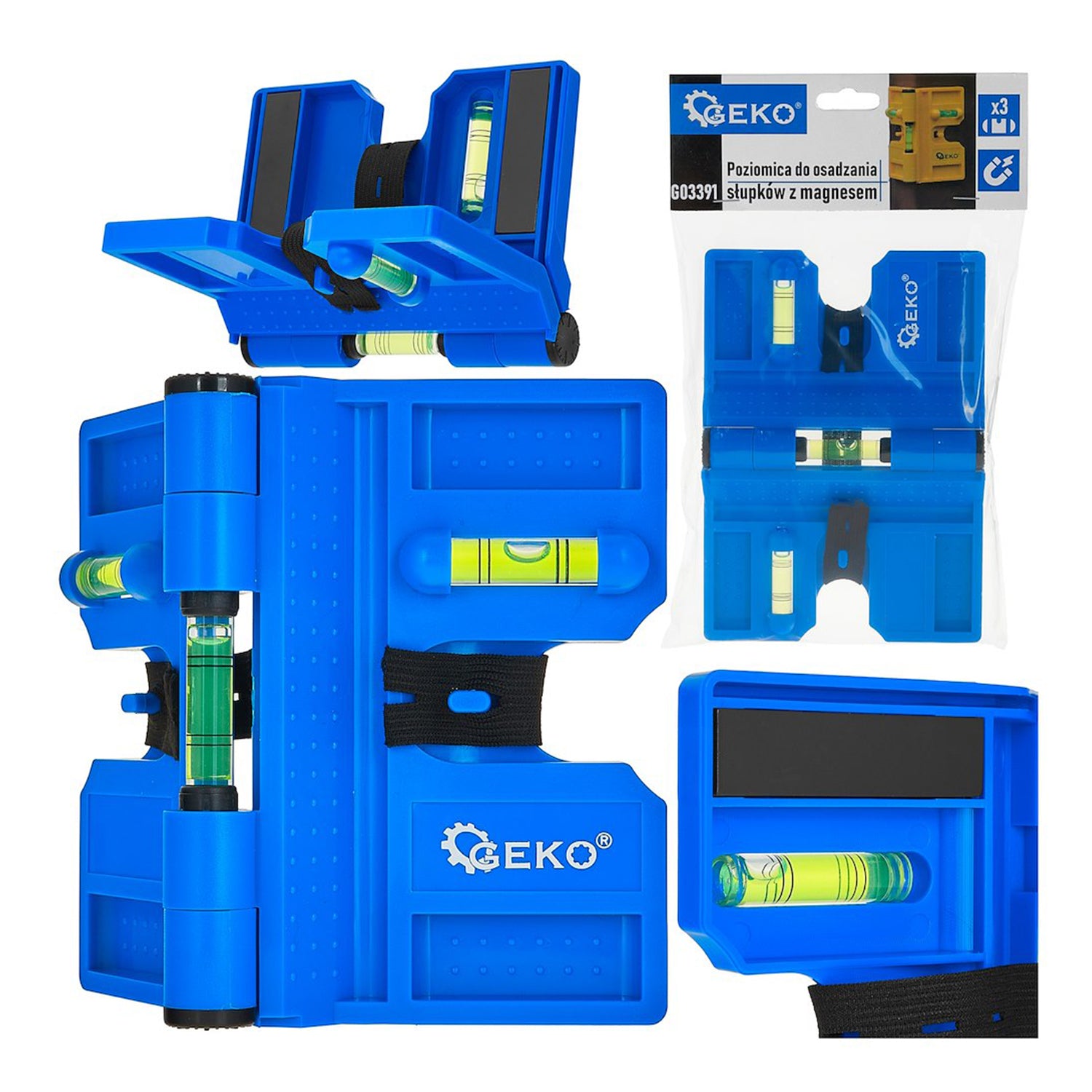 Нивелир за ъгли с 3 мехура с магнит