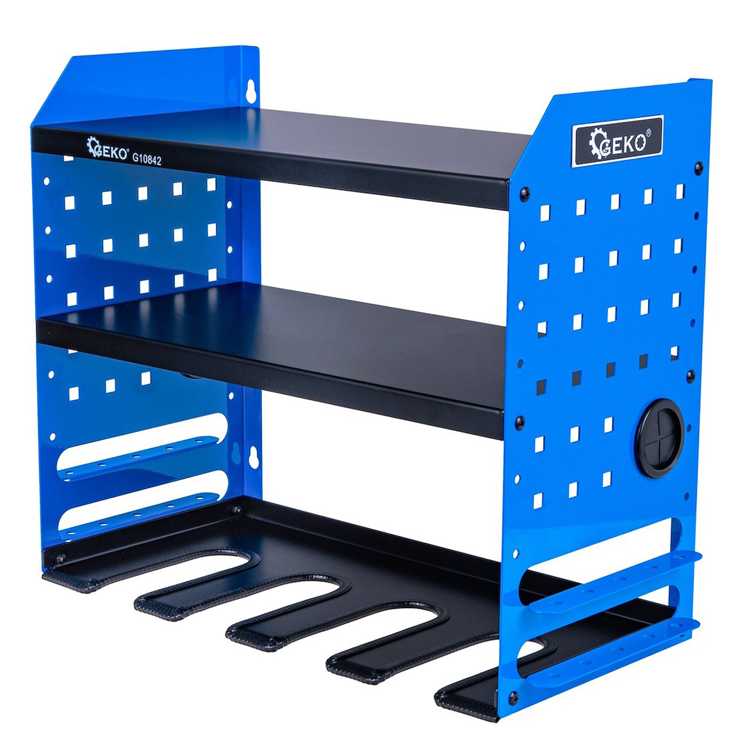 Метален рафт с държач за отвертки и електроинструменти GEKO