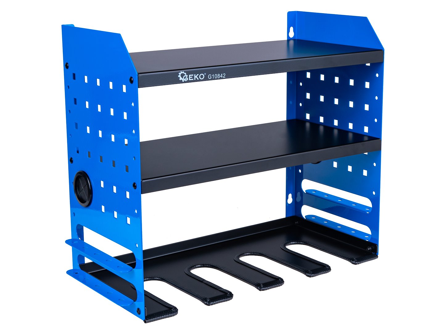 Метален рафт с държач за отвертки и електроинструменти GEKO