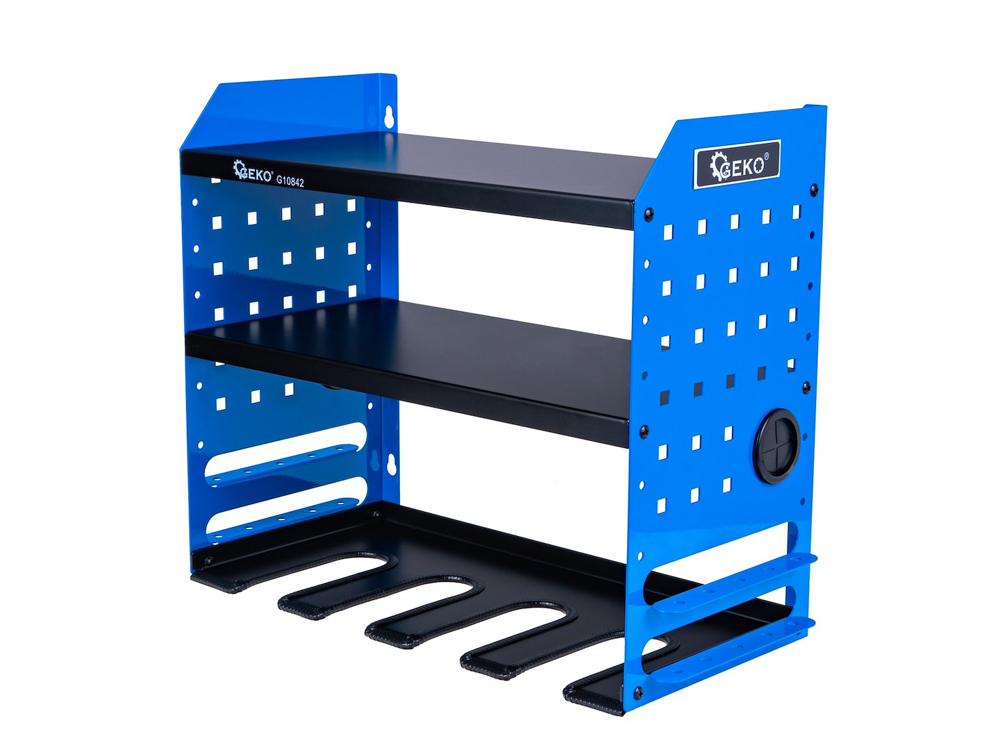 Метален рафт с държач за отвертки и електроинструменти GEKO