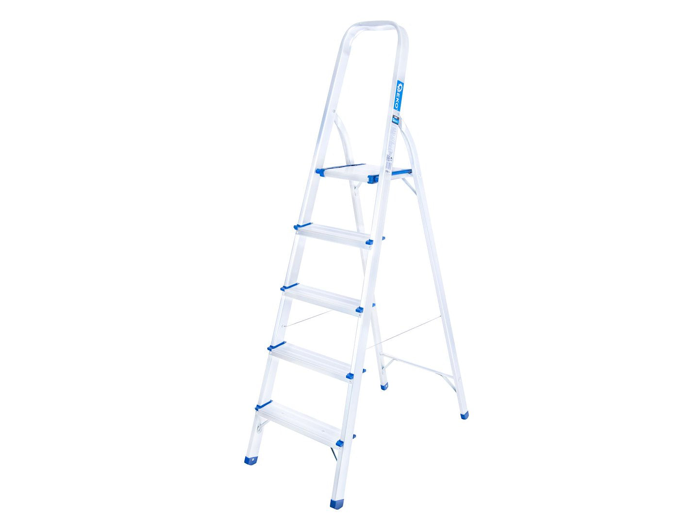 Сгъваема алуминиева стълба с 5 стъпала 150 кг GEKO