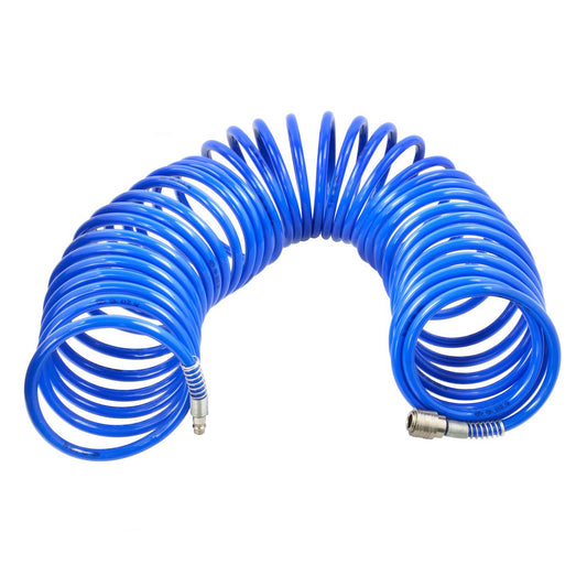 Спирален въздушен маркуч 15 м с бързи връзки, диаметър на маркуча 8-12 мм GEKO