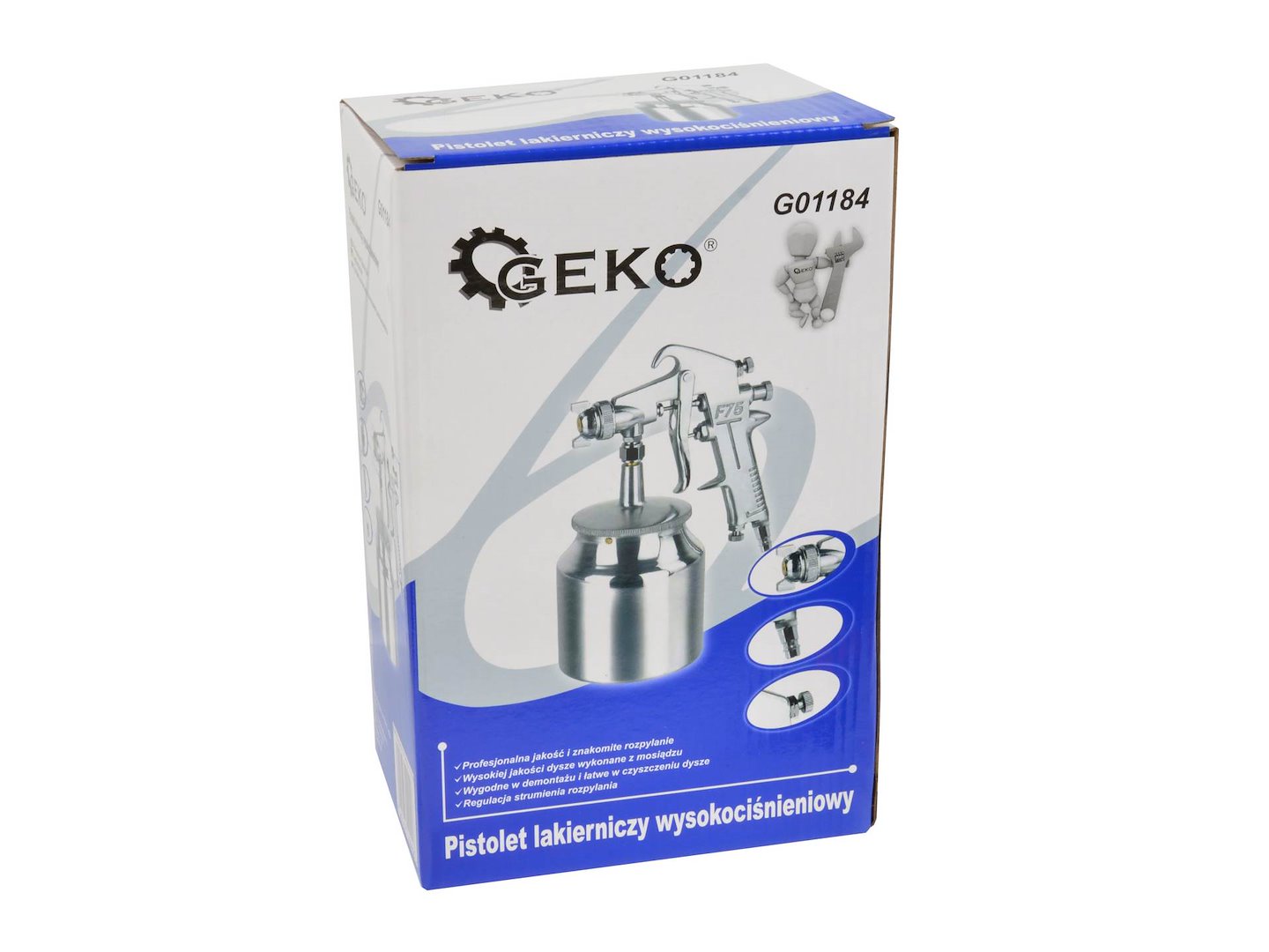 Пистолет за боядисване 1.5 мм с резервоар 750 мл, GEKO