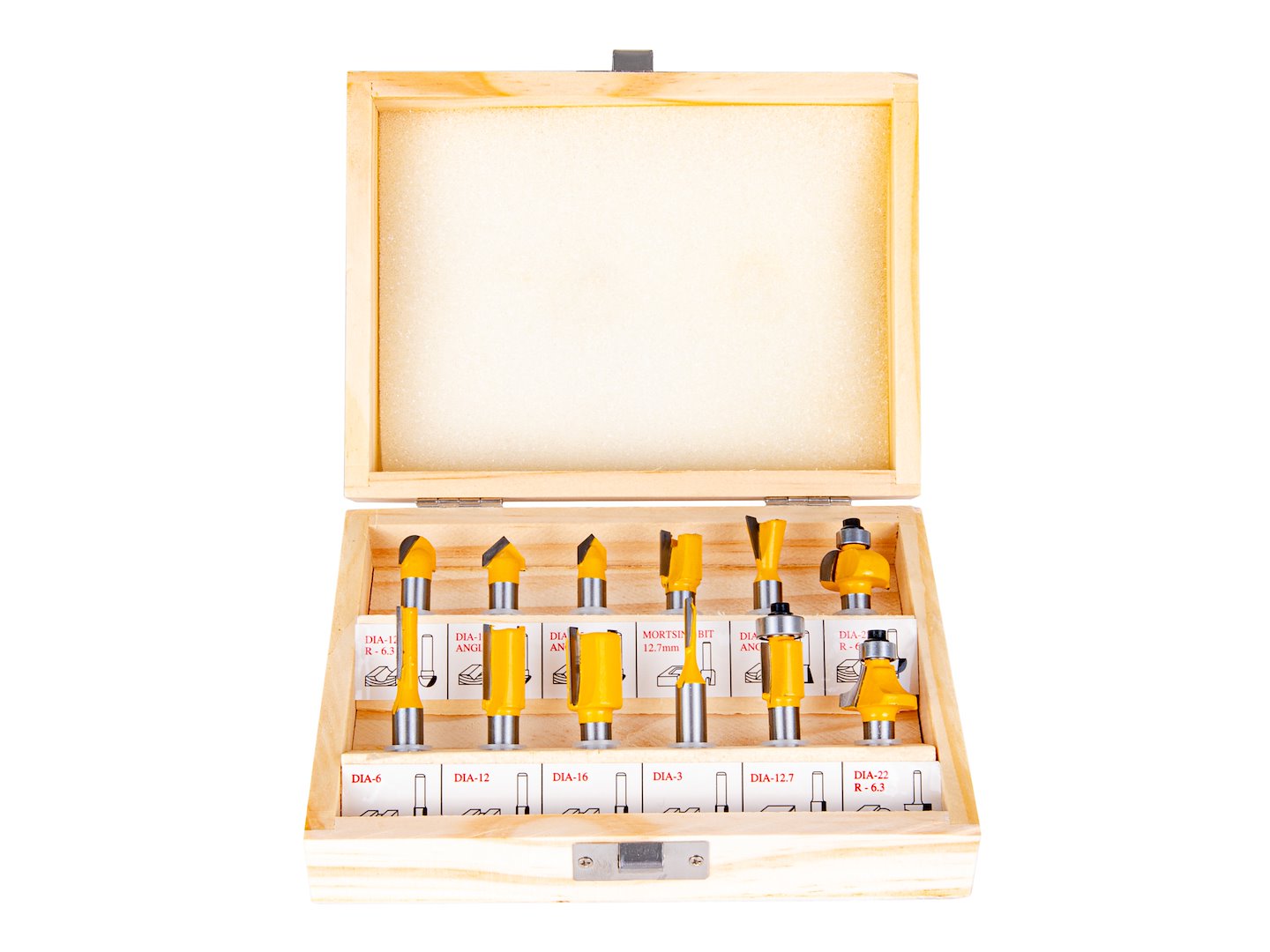 Комплект 12 дървени свредла, диаметър 8 мм - HSS, с държач - GEKO