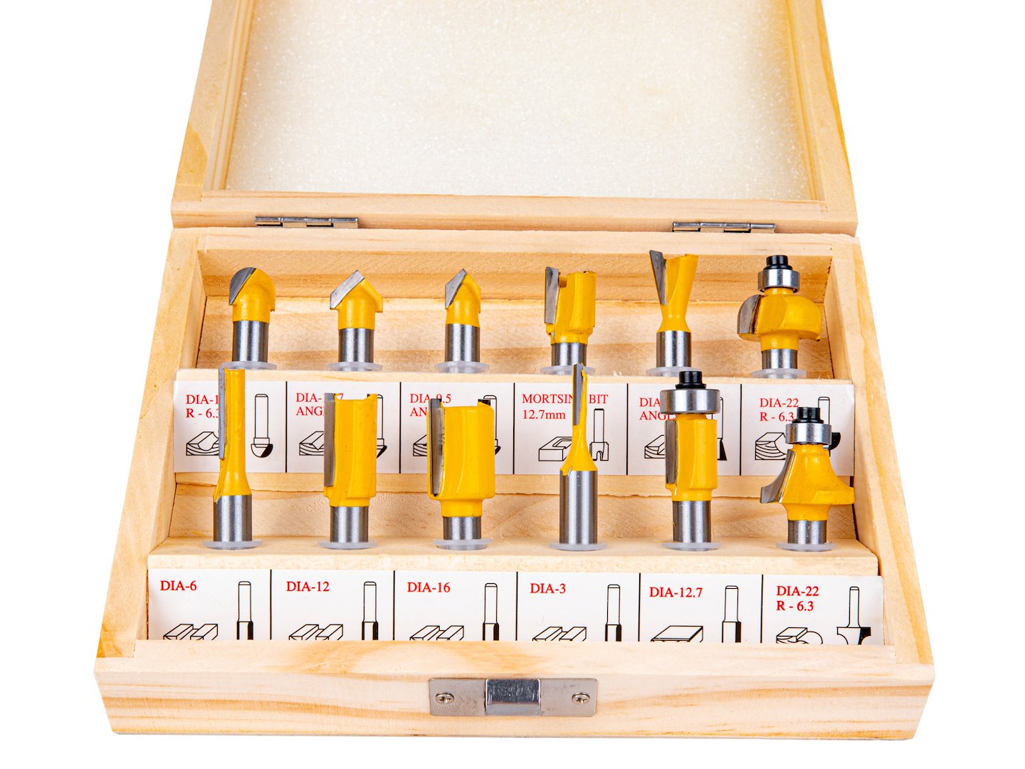 Комплект 12 дървени свредла, диаметър 8 мм - HSS, с държач - GEKO