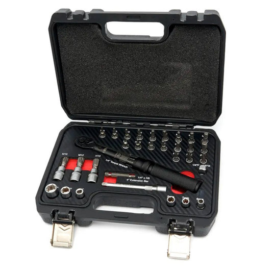 Комплект динамометричен ключ 1/4" прецизен 2-20NM 32 части HBM