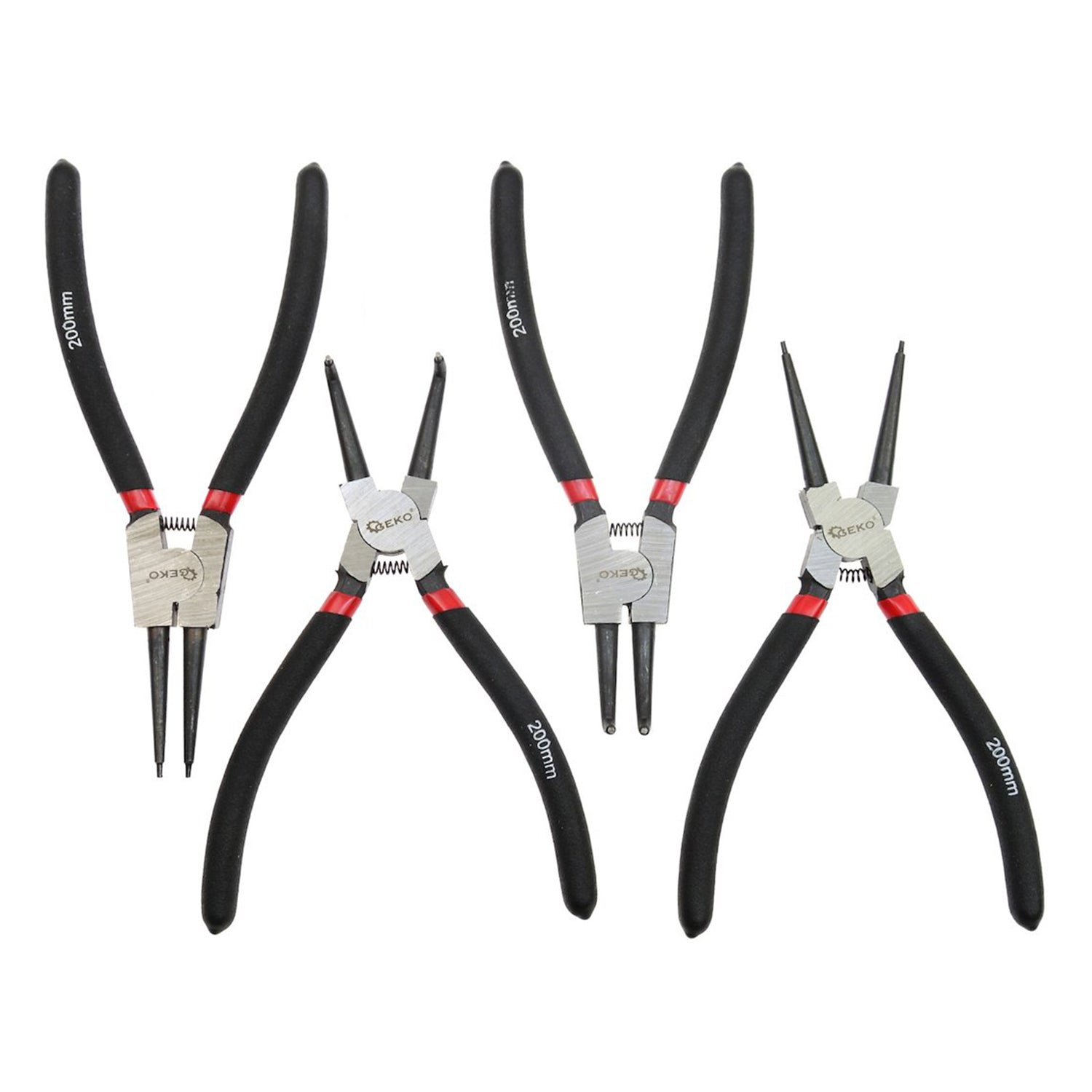 Комплект клещи зегер 4 бр. 200 мм GEKO