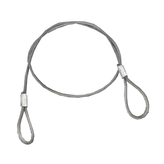 Стоманено въже за лебедка с дебелина 28 мм и дължина 6 м, с халки за теглене или повдигане