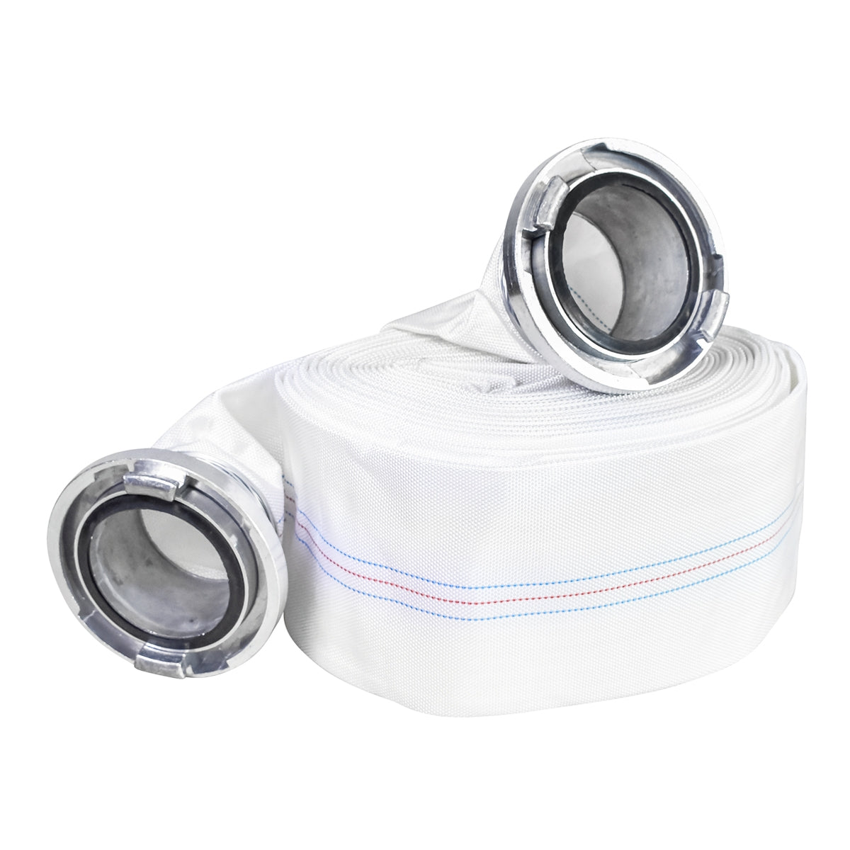 Пожарникарски/напоителен маркуч от PVC 4 инча, дължина 20м с алуминиева връзка, макс. 6 bar, плат Breckner Germany