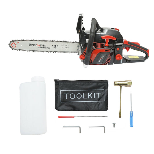 Верижен трион, 1 цилиндър, 2,4 kW, 8500 об/мин. 58 куб. см. с 18/20-инчово острие Breckner Germany