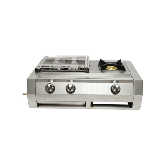 Къмпинг барбекю със скара 2 горелки и 1 зона за готвене 676x400х185 мм