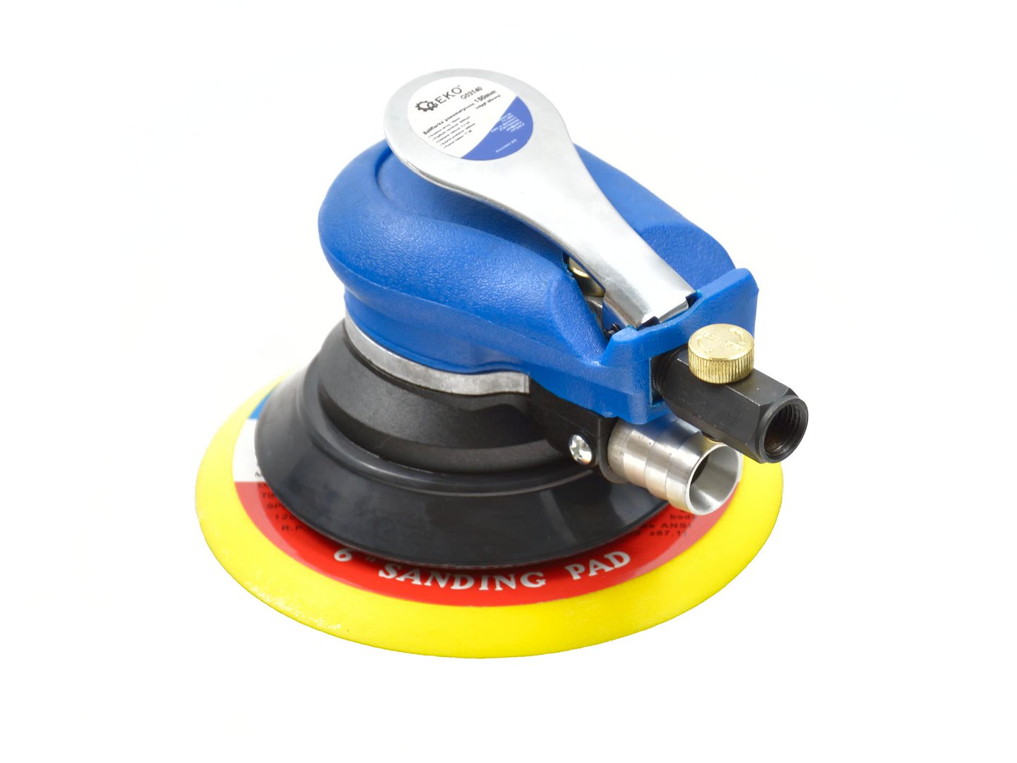 Пневматичен ексцентършлайф, ротационен 150 мм - с маркуч и плик за прах  - GEKO