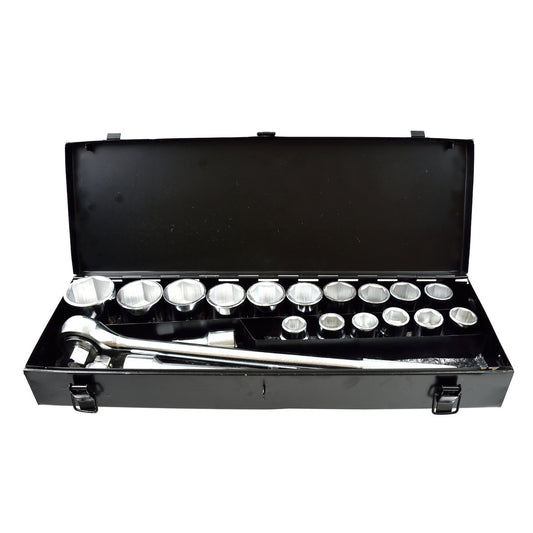 Комплект шестостенни вложки 3/4'' с тресчотка 19-50 мм, 21 броя в метална кутия GEKO