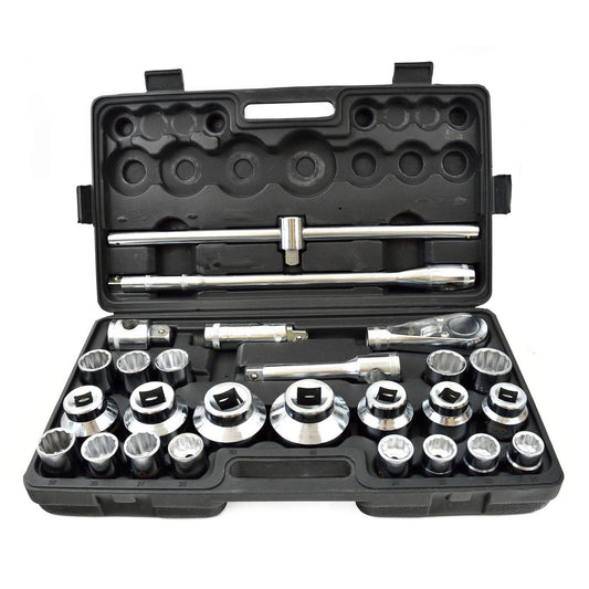 Комплект вложки, дванадесетостен 3/4" 1" с тресчотка 21-65 мм 26 броя GEKO