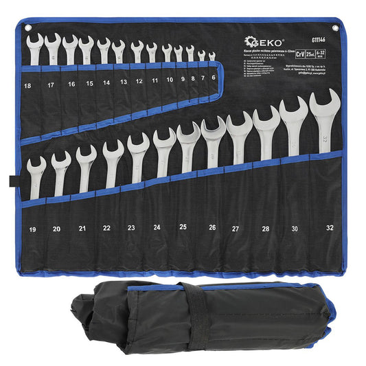 Комплект 25 фиксирани комбинирани гаечни ключове CRV 6-32 мм - GEKO