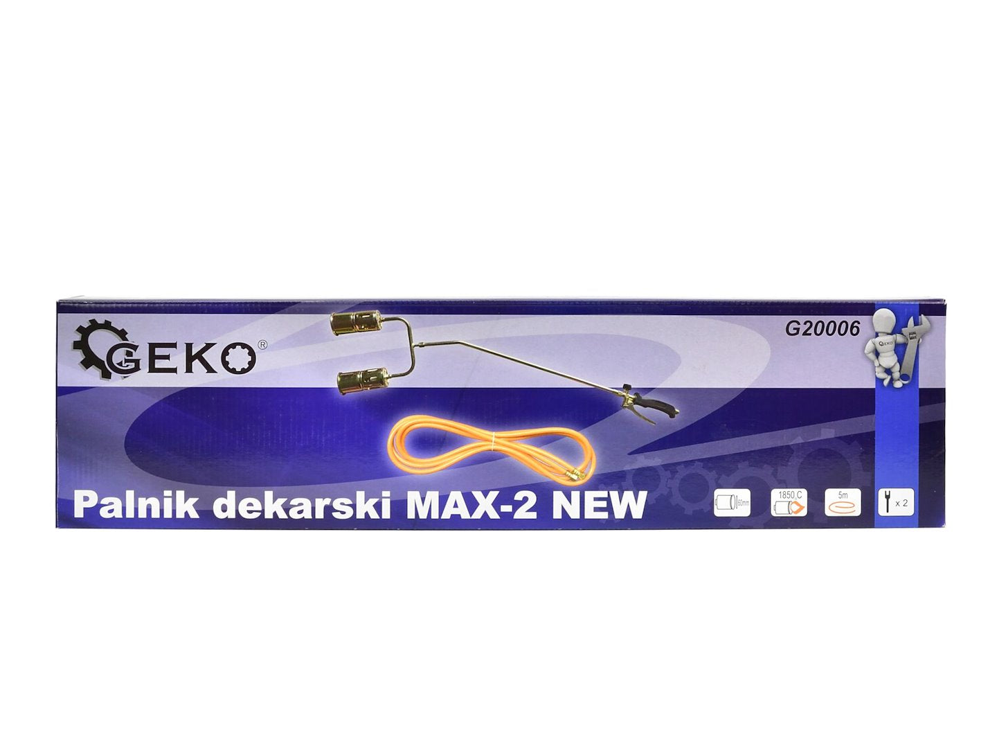 Газова горелка 85 см с 2 глави за нагряване и изгаряне - GEKO