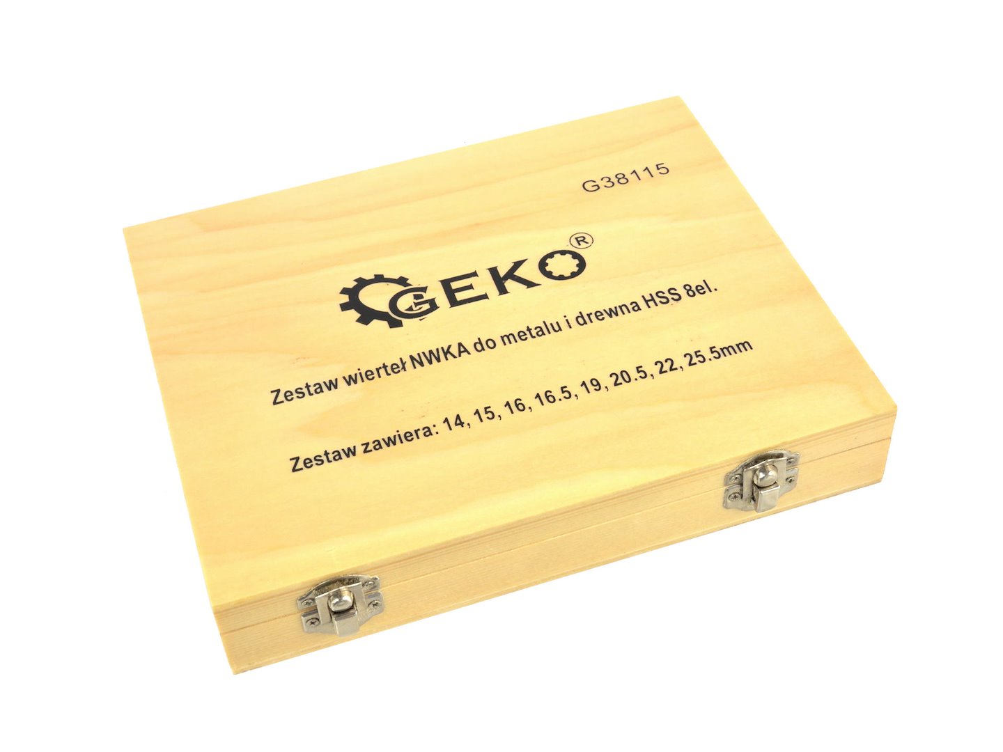 Комплект 8 свредла HSS-Co (5% кобалт) 14–25,5 мм, 1/2", ъгъл 130° – за твърди метали и дърво