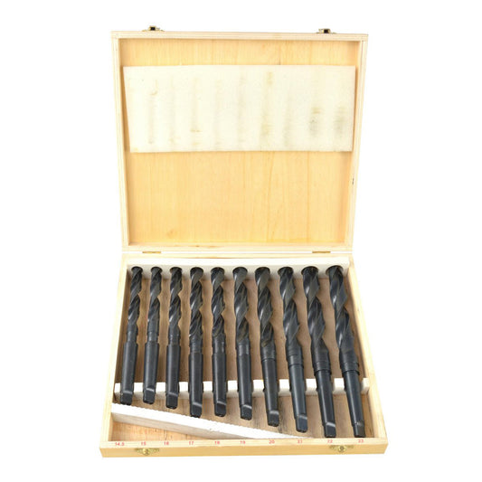 Комплект 10 морзови свредла МК2 за метал, 14,5–23 мм – HSS, конусна дръжка B16