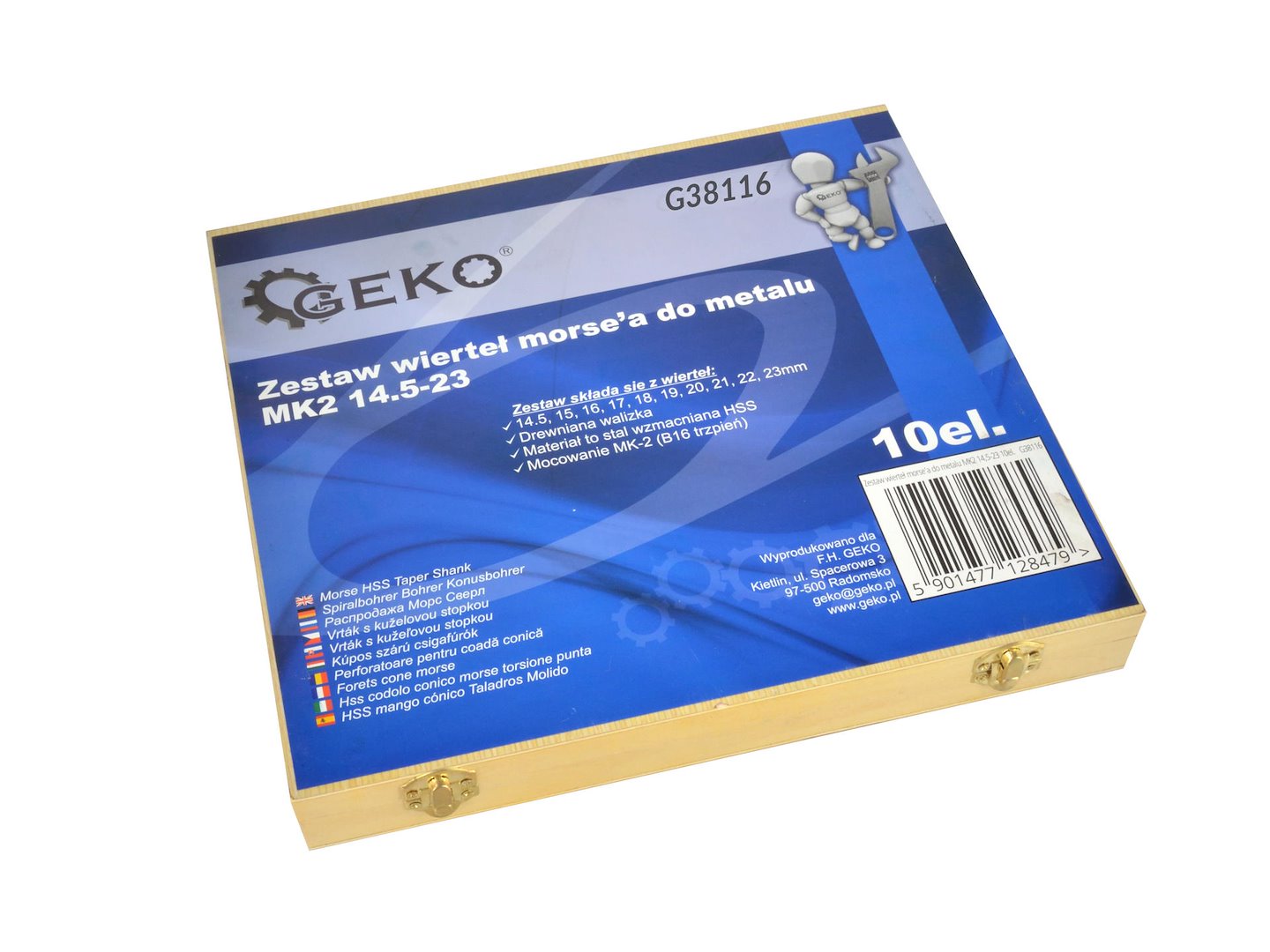 Комплект 10 морзови свредла МК2 за метал, 14,5–23 мм – HSS, конусна дръжка B16