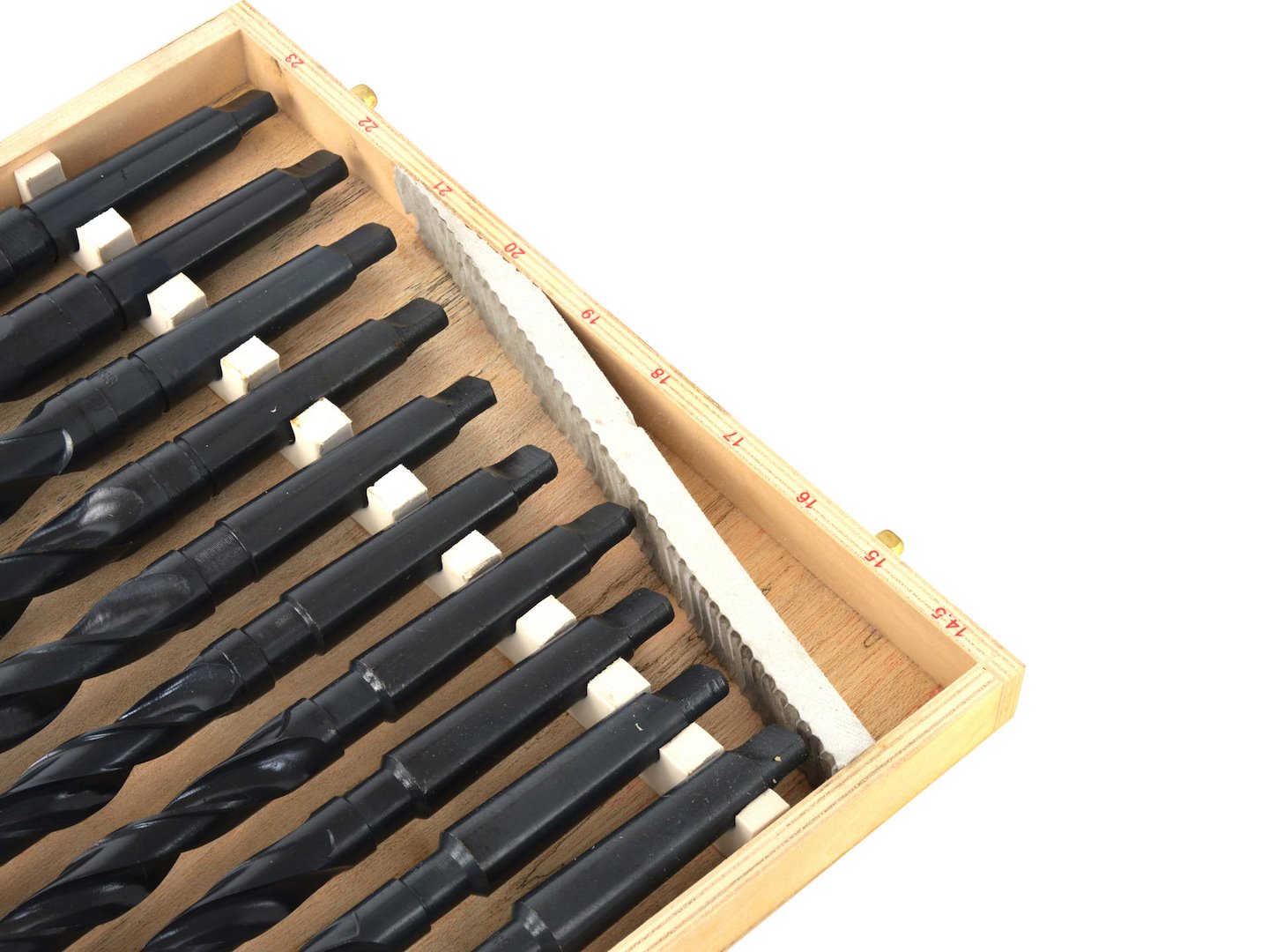 Комплект 10 морзови свредла МК2 за метал, 14,5–23 мм – HSS, конусна дръжка B16