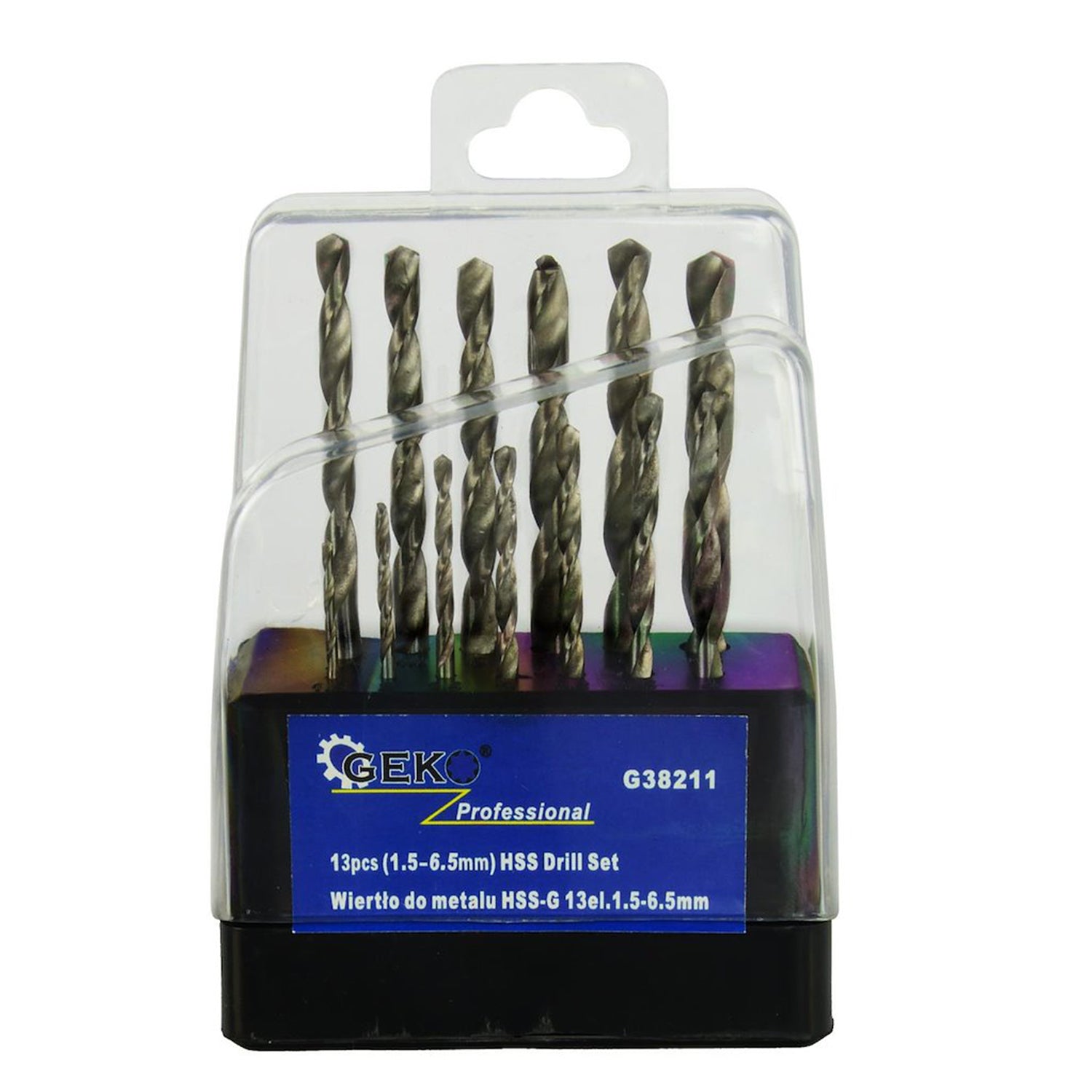 Комплект 13 HSS свредла за метал, 1,5-6,5 мм – цилиндрично закрепване, ъгъл на върха 135°